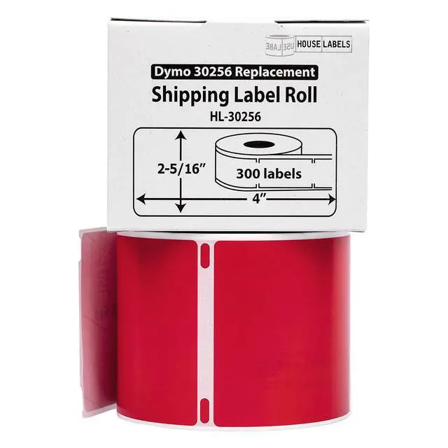Alt view image 2 of 7 - HOUSELABELS Compatible DYMO 30256 RED Shipping Labels (2-5/16" x 4"), strong permanent adhesive, compatible with DYMO LW 450, 4XL, Rollo & Zebra Desktop Printers, 2 Rolls /600 Labels