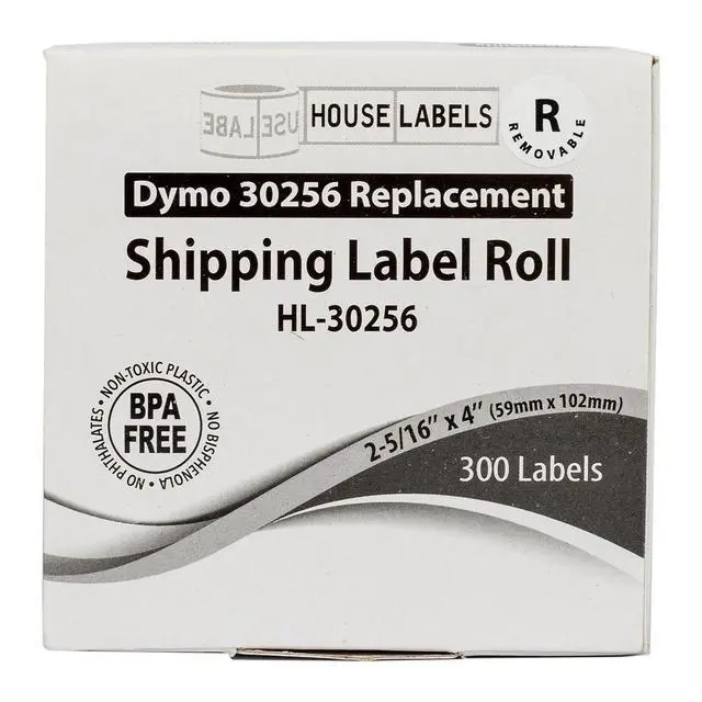 Alt view image 7 of 7 - HOUSELABELS Compatible DYMO 30256 Shipping Labels (2-5/16" x 4"), with REMOVABLE ADHESIVE, compatible with DYMO LW 450, 4XL, Rollo & Zebra Desktop Printers, 2 Rolls /600 Labels
