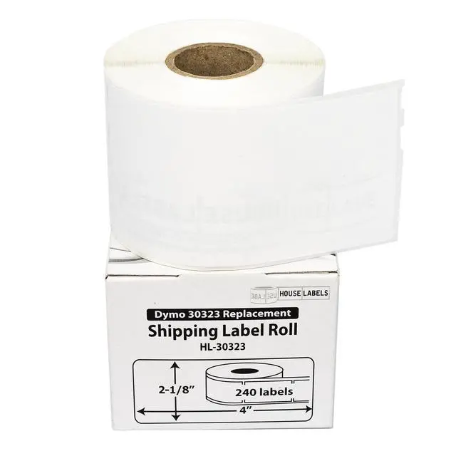 Main image of HOUSELABELS Compatible DYMO 30323 Shipping Labels (2-1/8" x 4"), strong permanent adhesive, compatible with DYMO LW 450, 4XL, Rollo & Zebra Desktop Printers, 18 Rolls /4320 Labels