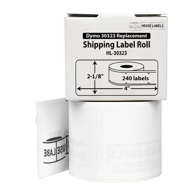 Alt view image 2 of 7 - HOUSELABELS Compatible DYMO 30323 Shipping Labels (2-1/8" x 4"), strong permanent adhesive, compatible with DYMO LW 450, 4XL, Rollo & Zebra Desktop Printers, 18 Rolls /4320 Labels