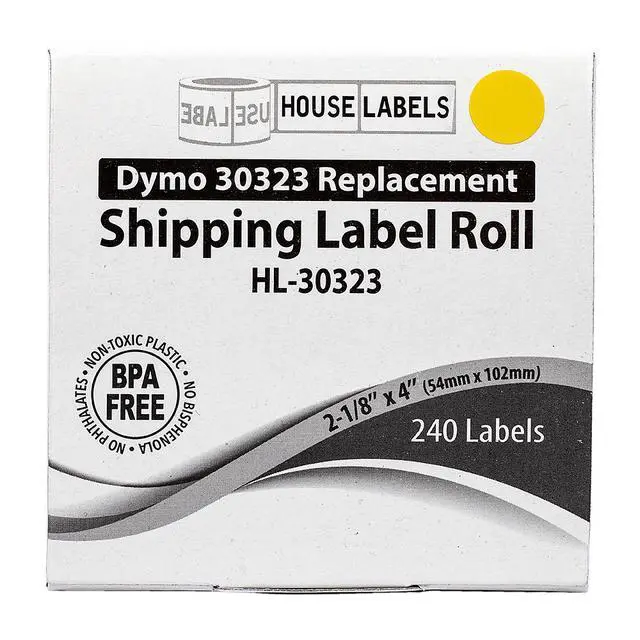 Alt view image 7 of 7 - HOUSELABELS Compatible DYMO 30323 YELLOW Shipping Labels (2-1/8" x 4"), strong permanent adhesive, compatible with DYMO LW 450, 4XL, Rollo & Zebra Desktop Printers, 2 Rolls /480 Labels
