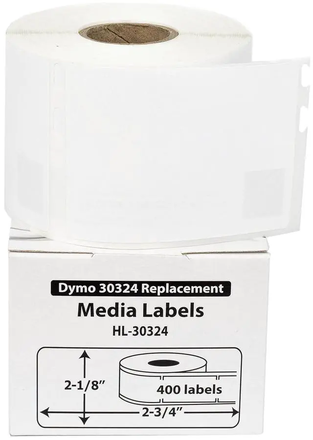 Main image of HOUSELABELS Compatible DYMO 30324 Media Labels (2-1/8" x 2-3/4"), strong permanent adhesive, compatible with DYMO LW 450, 4XL, Rollo & Zebra Desktop Printers, 2 Rolls /800 Labels