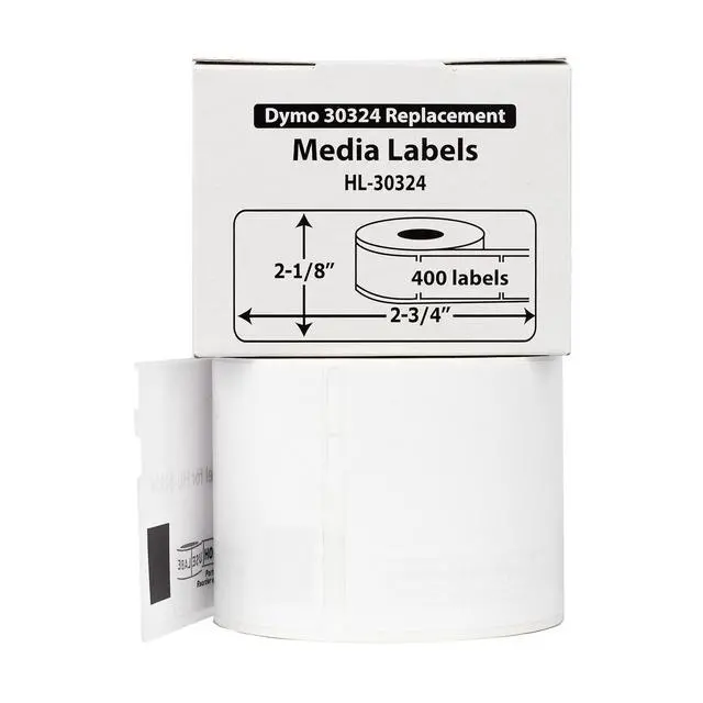 Alt view image 2 of 7 - HOUSELABELS Compatible DYMO 30324 Media Labels (2-1/8" x 2-3/4"), strong permanent adhesive, compatible with DYMO LW 450, 4XL, Rollo & Zebra Desktop Printers, 2 Rolls /800 Labels