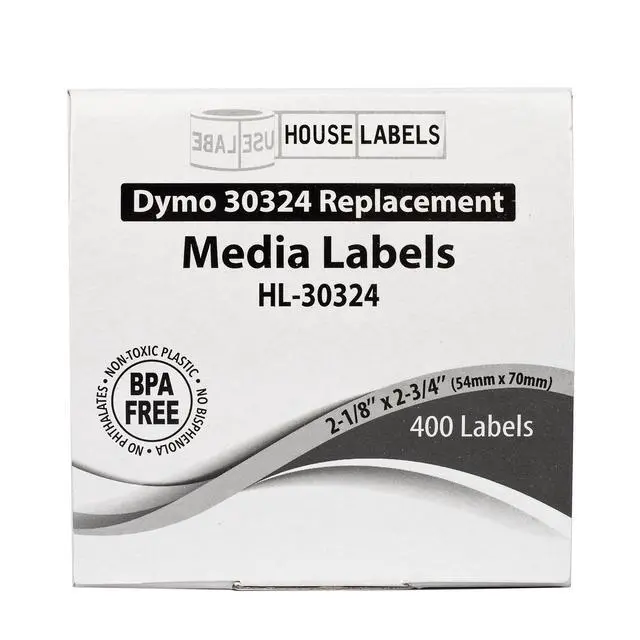 Alt view image 7 of 7 - HOUSELABELS Compatible DYMO 30324 Media Labels (2-1/8" x 2-3/4"), strong permanent adhesive, compatible with DYMO LW 450, 4XL, Rollo & Zebra Desktop Printers, 2 Rolls /800 Labels