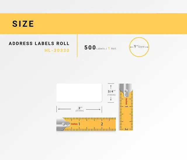 Alt view image 3 of 7 - HOUSELABELS Compatible DYMO 30330 Address Labels (3/4" x 2"), strong permanent adhesive, compatible with DYMO LW 450, 4XL, Rollo & Zebra Desktop Printers, 4 Rolls /2000 Labels