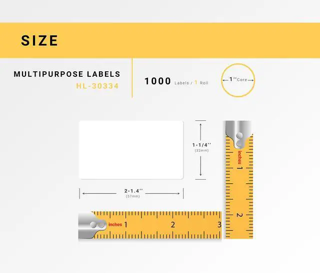 Alt view image 3 of 7 - HOUSELABELS Compatible DYMO 30334 Multipurpose Labels (2-1/4" x 1-1/4"), strong permanent adhesive, compatible with DYMO LW 450, 4XL, Rollo & Zebra Desktop Printers, 2 Rolls /2000 Labels