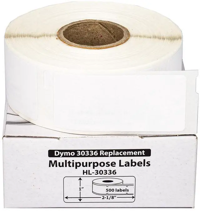 Main image of HOUSELABELS Compatible DYMO 30336 Multipurpose Labels (1" x 2-1/8"), with REMOVABLE ADHESIVE, compatible with DYMO LW 450, 4XL, Rollo & Zebra Desktop Printers, 2 Rolls /1000 Labels