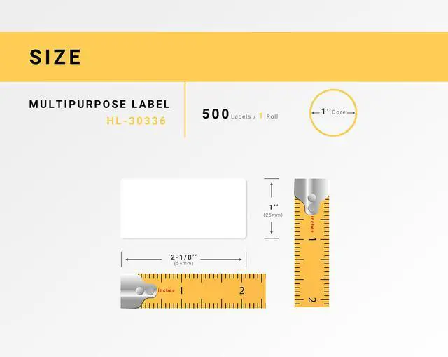 Alt view image 3 of 7 - HOUSELABELS Compatible DYMO 30336 Multipurpose Labels (1" x 2-1/8"), with REMOVABLE ADHESIVE, compatible with DYMO LW 450, 4XL, Rollo & Zebra Desktop Printers, 2 Rolls /1000 Labels