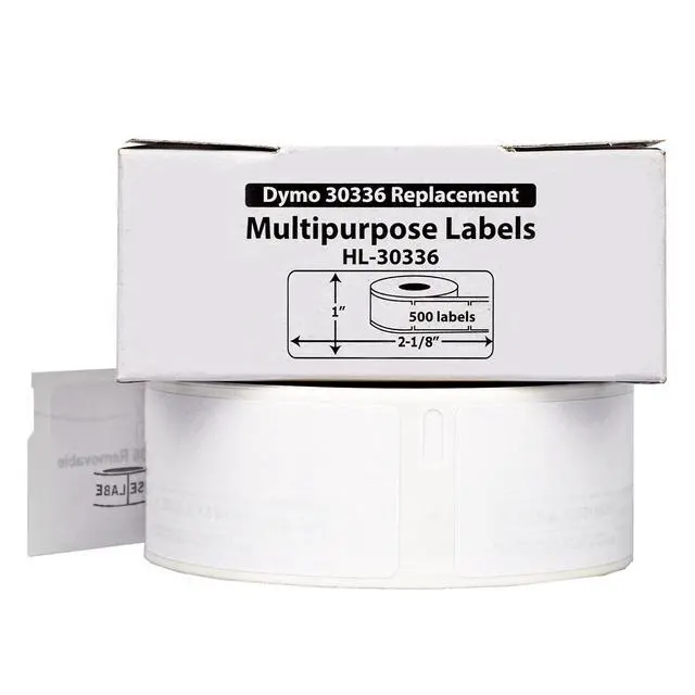 Alt view image 2 of 7 - HOUSELABELS Compatible DYMO 30336 Multipurpose Labels (1" x 2-1/8"), with REMOVABLE ADHESIVE, compatible with DYMO LW 450, 4XL, Rollo & Zebra Desktop Printers, 2 Rolls /1000 Labels