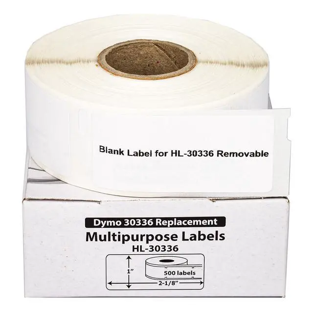 Alt view image 6 of 7 - HOUSELABELS Compatible DYMO 30336 Multipurpose Labels (1" x 2-1/8"), with REMOVABLE ADHESIVE, compatible with DYMO LW 450, 4XL, Rollo & Zebra Desktop Printers, 2 Rolls /1000 Labels
