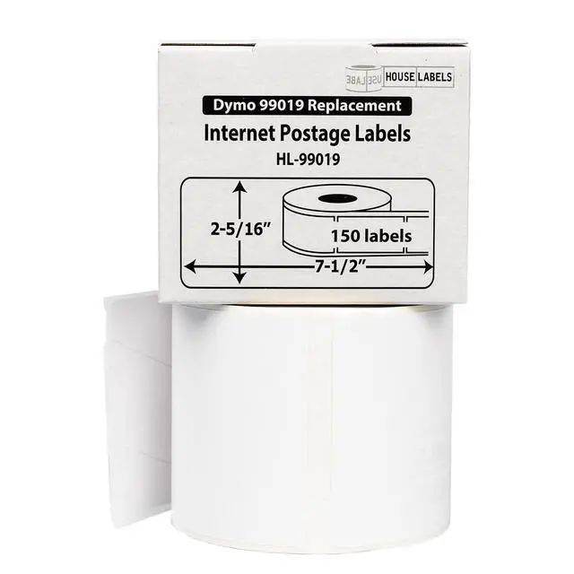 Alt view image 2 of 7 - HOUSELABELS Compatible DYMO 99019 Internet Postage Labels (2-5/16" x 7-1/2"), strong permanent adhesive, compatible with DYMO LW 450, 4XL, Rollo & Zebra Desktop Printers, 2 Rolls /300 Labels