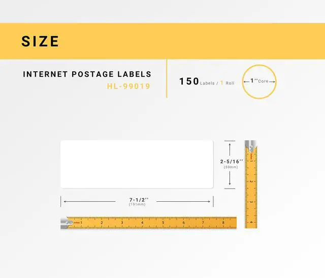 Alt view image 3 of 7 - HOUSELABELS Compatible DYMO 99019 Internet Postage Labels (2-5/16" x 7-1/2"), strong permanent adhesive, compatible with DYMO LW 450, 4XL, Rollo & Zebra Desktop Printers, 2 Rolls /300 Labels