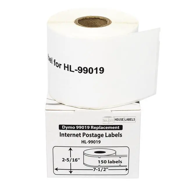 Alt view image 6 of 7 - HOUSELABELS Compatible DYMO 99019 Internet Postage Labels (2-5/16" x 7-1/2"), strong permanent adhesive, compatible with DYMO LW 450, 4XL, Rollo & Zebra Desktop Printers, 2 Rolls /300 Labels