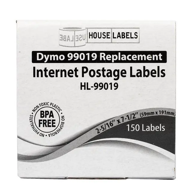Alt view image 7 of 7 - HOUSELABELS Compatible DYMO 99019 Internet Postage Labels (2-5/16" x 7-1/2"), strong permanent adhesive, compatible with DYMO LW 450, 4XL, Rollo & Zebra Desktop Printers, 2 Rolls /300 Labels