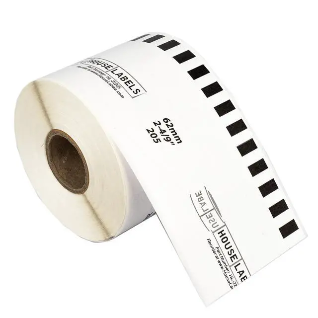 Alt view image 5 of 7 - HOUSELABELS Compatible with DK-2205 Replacement Roll for Brother QL Label Printers; Continuous Length Labels; 2-4/9" x 100 feet (62mm*30.48m) - 8 Rolls