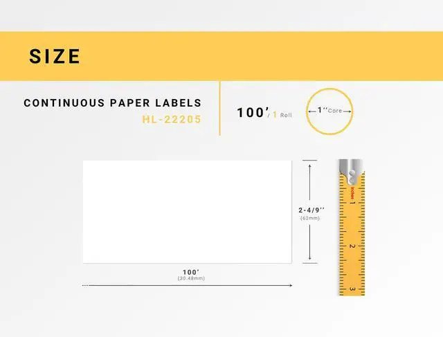 Alt view image 3 of 7 - HOUSELABELS Compatible with DK-2205 Replacement Roll for Brother QL Label Printers; Continuous Length Labels; 2-4/9" x 100 feet (62mm*30.48m) - 8 Rolls