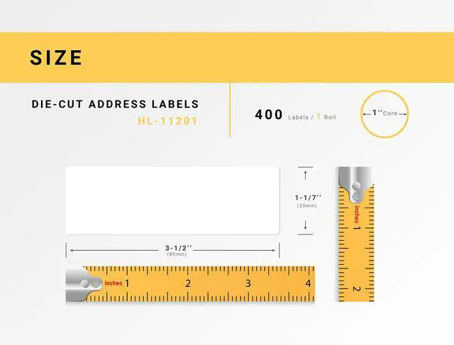 Alt view image 3 of 7 - HOUSELABELS Compatible with DK-1201 Replacement Roll for Brother QL Label Printers; 400 Address Labels; 1-1/7" x 3-1/2" (29mm*90mm) - 12 Rolls