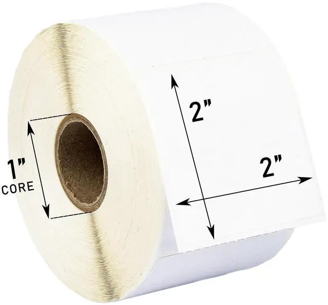 Alt view image 5 of 7 - HOUSELABELS 2" x 2" Multipurpose Labels on 1" Core Compatible With Zebra and Rollo Printers, 1 Roll / 750 Labels per Roll