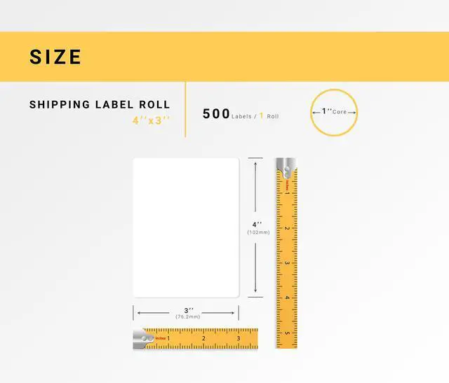 Alt view image 3 of 7 - HOUSELABELS 4" x 3" Premium Freezer Labels (Service Temperature from -58F to +158F) on 1" Core Compatible with Zebra and Rollo Printers, 1 Roll / 500 Labels per Roll