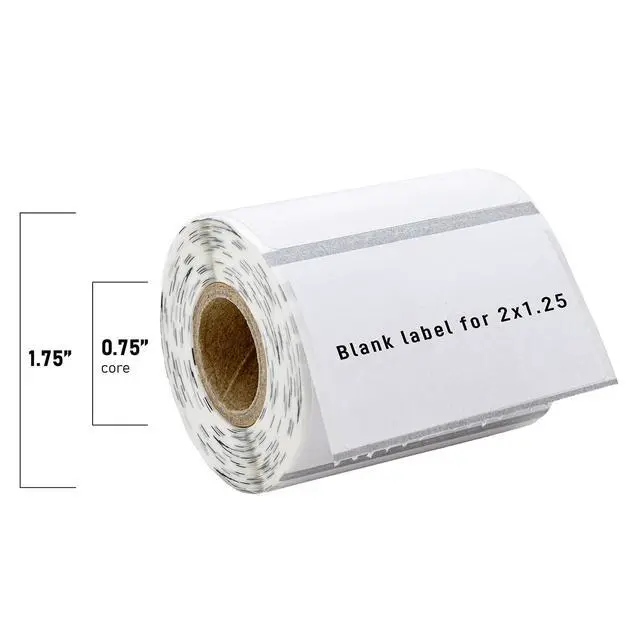 Alt view image 5 of 7 - HOUSELABELS 2" x 1.25" Multipurpose Labels on 0.75" Core Compatible With Zebra and Rollo Printers, 2 Rolls / 280 Labels per Roll