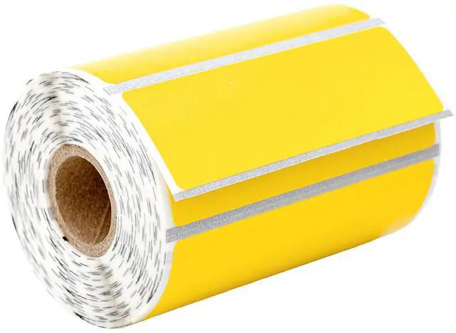 Main image of HOUSELABELS 3" x 1" Yellow Multipurpose Labels on 0.75" Core Compatible With Zebra and Rollo Printers, 2 Rolls / 550 Labels per Roll