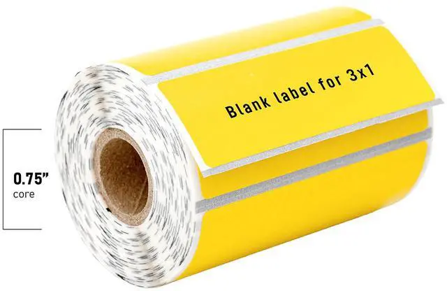 Alt view image 5 of 7 - HOUSELABELS 3" x 1" Yellow Multipurpose Labels on 0.75" Core Compatible With Zebra and Rollo Printers, 2 Rolls / 550 Labels per Roll