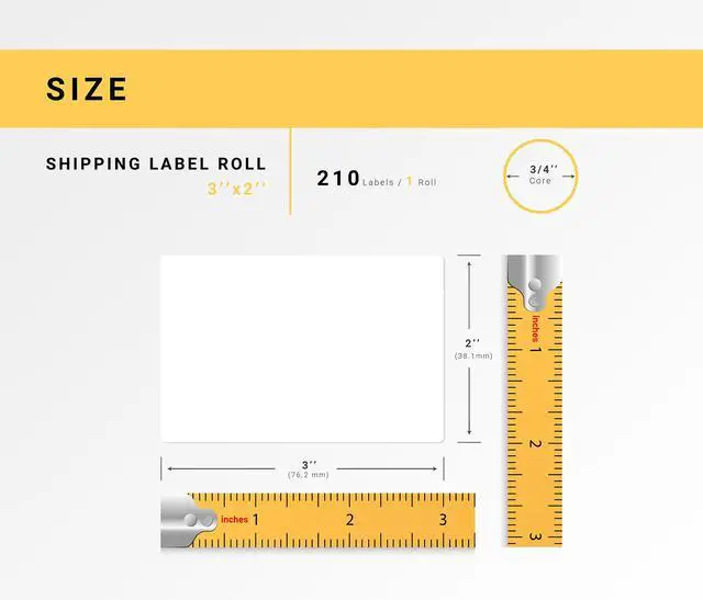 Alt view image 3 of 7 - HOUSELABELS 3" x 2" Large Barcode Labels on 0.75" Core Compatible With Zebra and Rollo Printers, 6 Rolls / 210 Labels per Roll