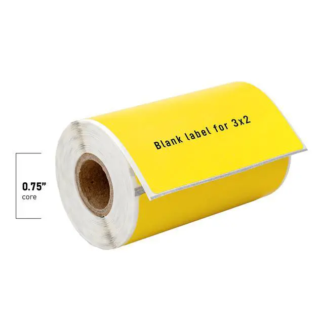 Alt view image 5 of 7 - HOUSELABELS 3" x 2" Yellow Large Barcode Labels on 0.75" Core Compatible With Zebra and Rollo Printers, 6 Rolls / 210 Labels per Roll