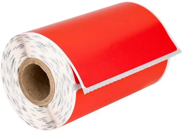 Main image of HOUSELABELS 3" x 2" Red Large Barcode Labels on 0.75" Core Compatible With Zebra and Rollo Printers, 6 Rolls / 210 Labels per Roll