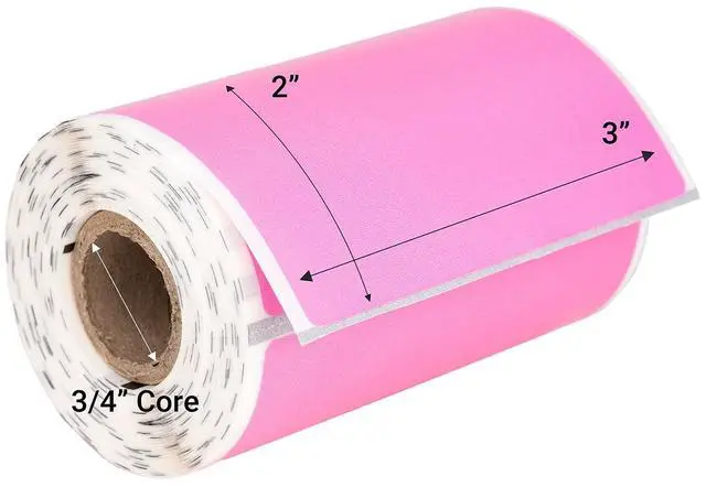Alt view image 5 of 7 - HOUSELABELS 3" x 2" Pink Large Barcode Labels on 0.75" Core Compatible With Zebra and Rollo Printers, 6 Rolls / 210 Labels per Roll