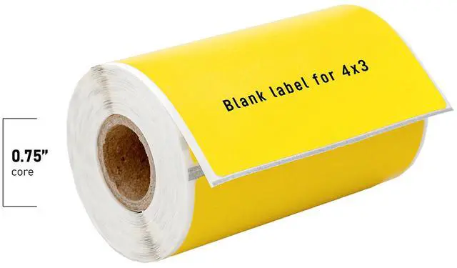 Alt view image 5 of 7 - HOUSELABELS 4" x 3" Yellow Shipping Labels on 0.75" Core Compatible With Zebra and Rollo Printers, 1 Roll / 200 Labels per Roll