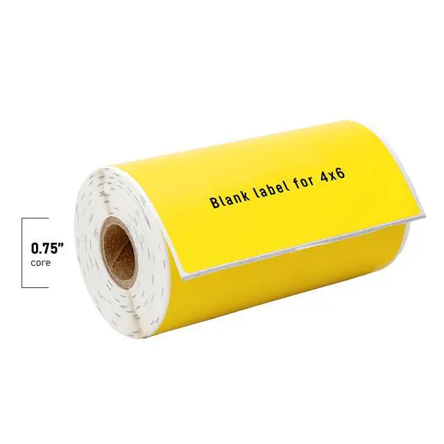 Alt view image 5 of 7 - HOUSELABELS 4" x 6" Yellow Shipping Labels on 0.75" Core Compatible With Zebra and Rollo Printers, 1 Roll / 105 Labels per Roll