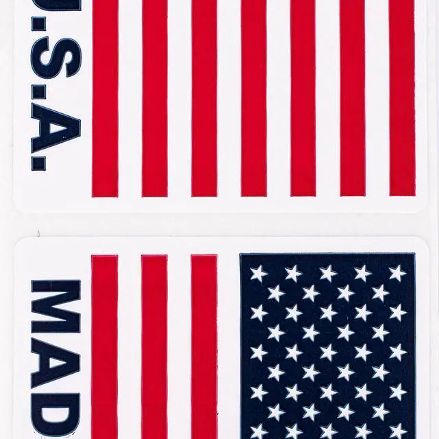 Alt view image 4 of 5 - MADE IN USA Flag Pre-Printed Labels / Stickers 2" x 3", 500 labels per roll, 1 Roll