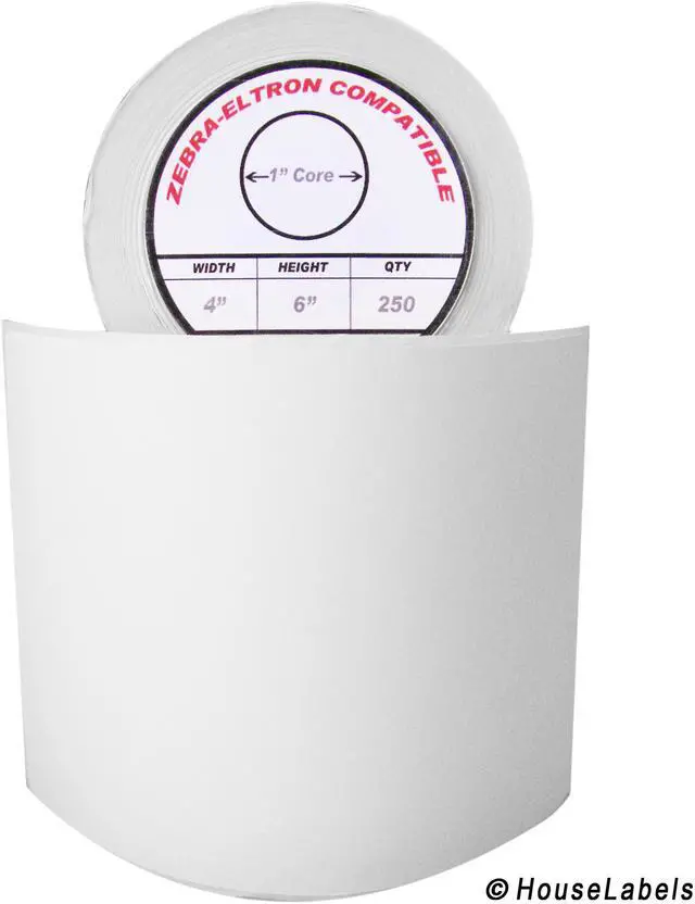 Alt view image 3 of 3 - Zebra/Eltron-Compatible 4 x 6 Labels (4" x 6") -- BPA Free! (1 Roll; 250 Labels per Roll)