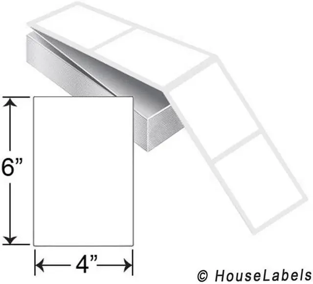 Alt view image 2 of 3 - 1 Stack (2000 Labels) of 4" x 6" Zebra Compatible Fanfold Shipping Labels For Zebra Printers 4x6
