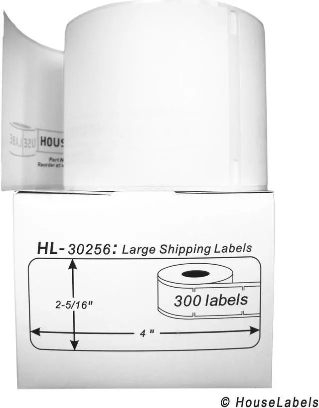Alt view image 2 of 3 - DYMO-Compatible 30256 Large Shipping Labels (2-5/16" x 4") -- BPA Free! (1 Roll; 300 Labels per Roll)