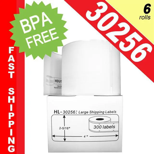 Main image of DYMO-Compatible 30256 Large Shipping Labels (2-5/16" x 4") -- BPA Free! (6 Rolls; 300 Labels per Roll)