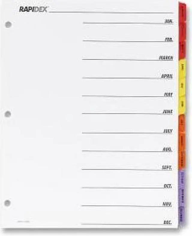 Main image of Index Dividers,Punched,Jan-Dec,11"x8-1/2",12/ST,WE