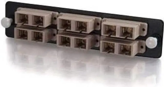 Alt view image 6 of 14 - C2G Q-Series 12-Strand, SC Duplex, PB Insert, MM, Beige SC Adapter panel