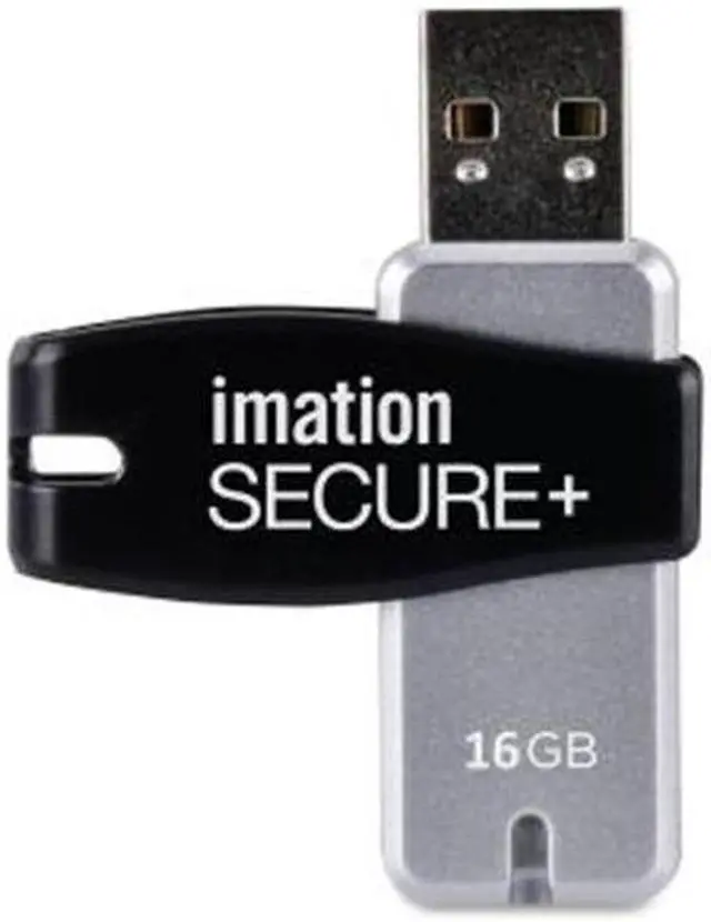 Alt view image 7 of 9 - Imation Secure 16 GB USB 2.0 Flash Drive - Black, Silver