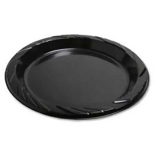 Main image of Plastic Plates Round 9" Plate 125/PK Black