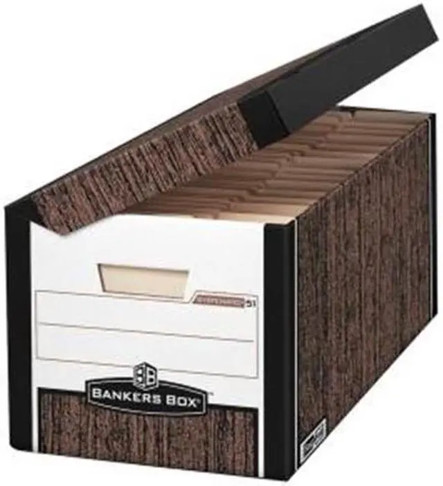 Main image of Bankers Box SYSTEMATIC Med-Duty Storage Boxes Letter 12-1/8 x 24 x 10 Woodgrain