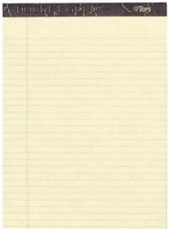 Main image of Tops 63956 Docket Ruled Perforated Pads, Gold Legal, 8 1/2 x 11 3/4,Canary, 50 Sheets, 6/Pk