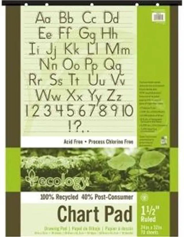 Alt view image 4 of 9 - S.A.V.E Recycled Chart Pads, 1-1/2In Ruled, 24 X 32, White, 70 Sheets