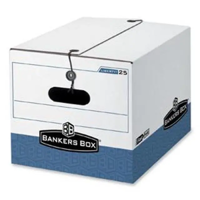 Main image of Bankers Box STOR/FILE Extra Strength Storage Box Letter/Legal White/Blue 12/Carton 00025