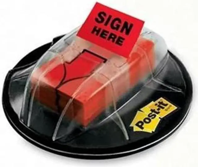 Alt view image 2 of 20 - 3M 680HVSHR High Volume Flag Dispenser Sign Here Red 200 Flags per Dispenser
