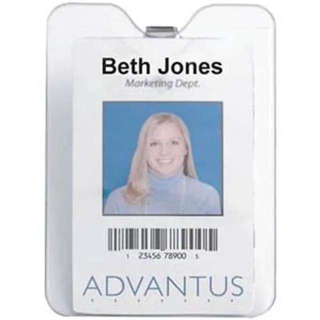 Alt view image 4 of 11 - Id Badge Holder W/Clip, Vertical, 3W X 4H, Clear, 50/Pack