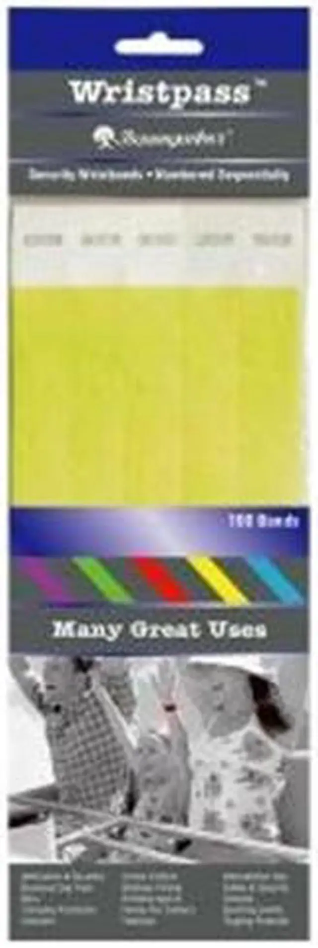 Alt view image 2 of 12 - Baumgartens Security Wrist Band,Tear-Resistant,10"x3/4", 100/PK, YW 85070