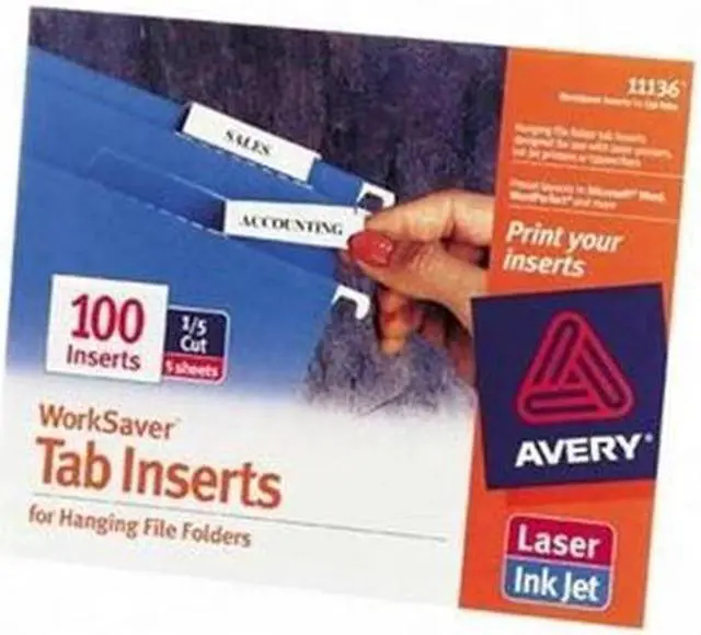 Alt view image 8 of 11 - Avery Insert,1/5cut,F/Tabs,1c 11136