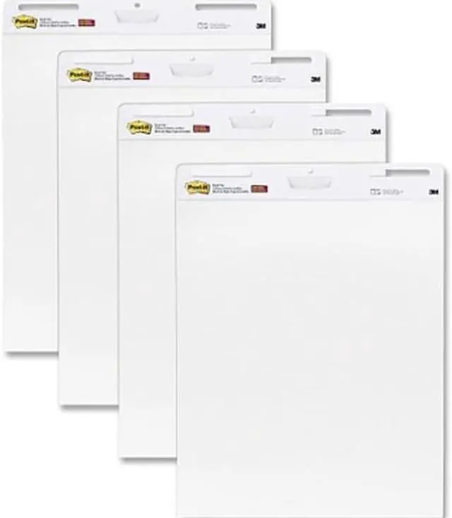 Alt view image 8 of 20 - Post-it®   Self-Stick Easel Pad, 25 x 30, White, 30 Sheets/Pad, 4 Pads/Pack
